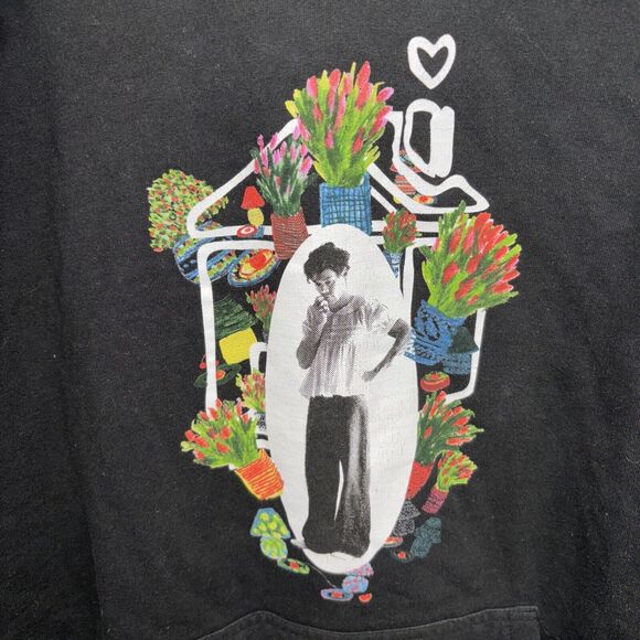 Harry Styles Floral Love On Your Hoodie Black Large - Picture 2 of 4